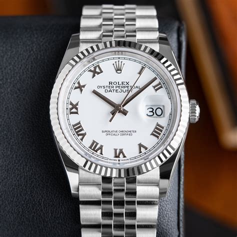 rolex 36mm datejust pearl red roman numerals|rolex datejust 36mm white dial.